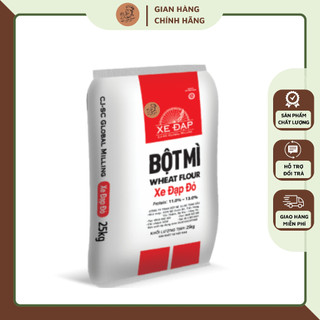 Bột mì Xe Đạp đỏ loại 25 kg, bột mì Hàn Quốc chuyên làm bánh ngọt,bánh mì pháp, bánh bao, bánh nướng