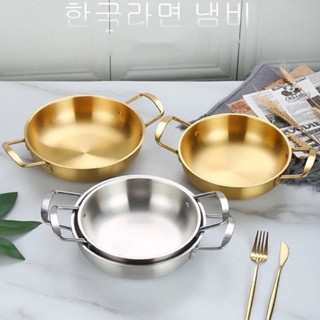 Chảo INOX Đáy Sâu Hai Quai Chống Dính Dùng Nấu Lẩu, Xào Nướng Tại Bàn, Dùng Được Bếp Gas, Bếp Điện Từ