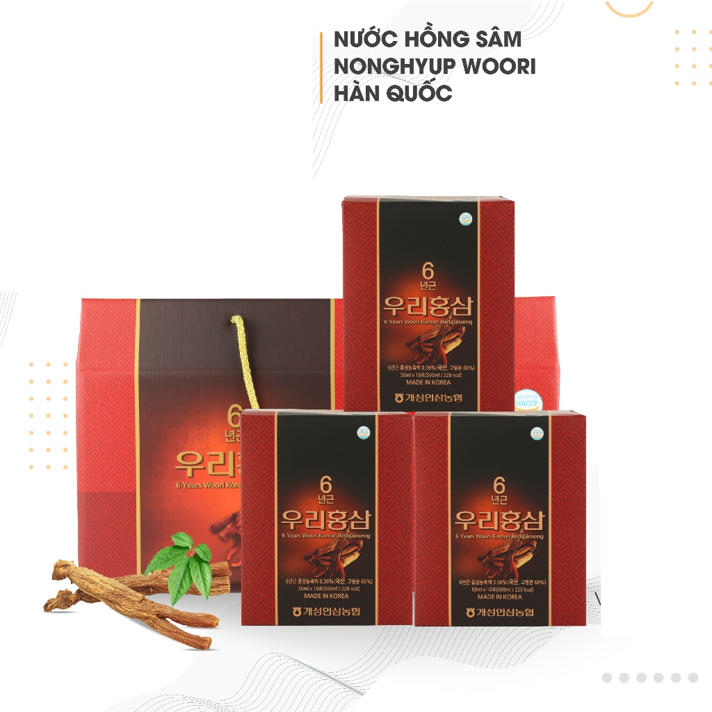 Nước Hồng Sâm Nhung Hươu Nonghyup Hàn Quốc Hộp Xách 20 gói x 70ml