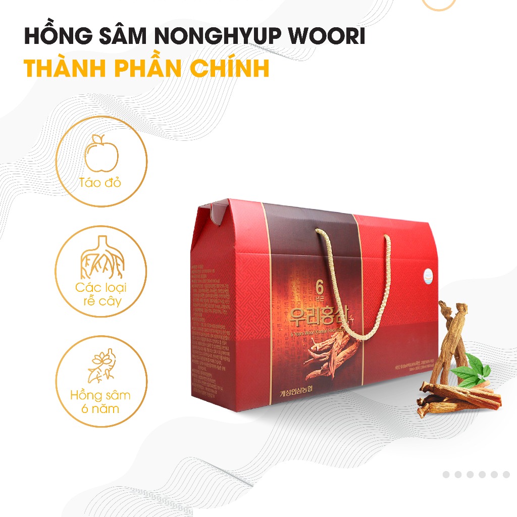 Nước Hồng Sâm Nhung Hươu Nonghyup Hàn Quốc Hộp Xách 20 gói x 70ml