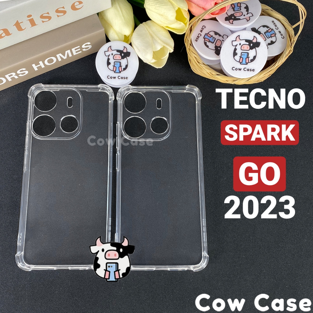 Ốp lưng Tecno Spark GO 2023 chống sốc silicon dẻo trong Cowcase | Vỏ điện thoại Techno bảo vệ camera toàn diện TRON