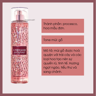 Mist Kim Tuyến Xịt Toàn Thân BBW A Thousand Wishes 236ml Từ Mỹ