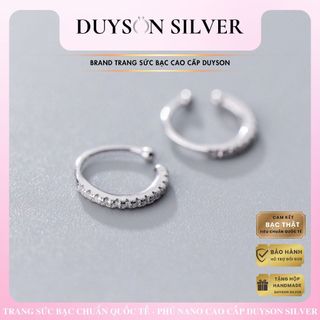 Khuyên tai bạc nữ kẹp vành Earcuff vòng tròn đính đá, Bông tai bạc nữ Ear Cuff DUYSON SILVER( GIÁ BÁN/1 CHIẾC) [KKV1]