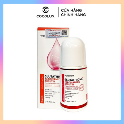Lăn Khử Mùi Angel's Liquid Glutathione+ Niacinamide Arbutin Cooling Fresh Deodorant Giảm Thâm Dưỡng Trắng 60ml