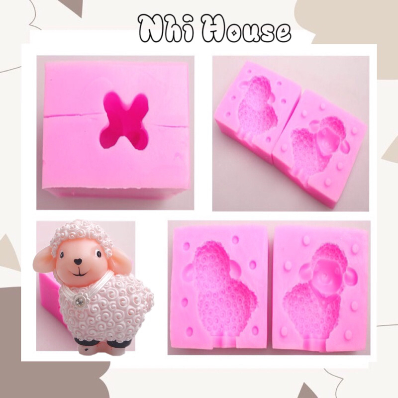 khuôn silicon 4D hình Con cừu sheep