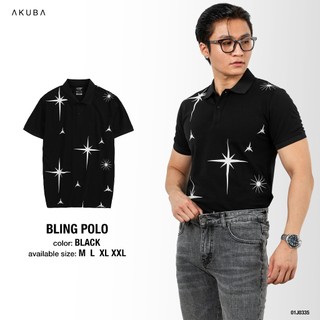  Áo thun polo họa tiết AKUBA chất liệu cotton cá sâu thoát mát, co giản vận động thoải mái 01J0335