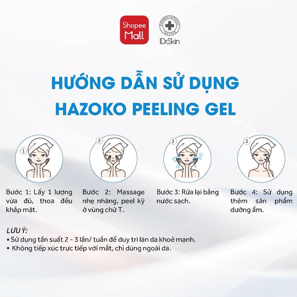 [iDr.Skin Chính Hãng] Gel tẩy da chết mặt IDr.Skin Hazoko Peeling Gel cho da khô thâm sạm 500ml