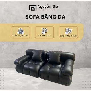 Sofa băng da 1.8m kiểu rút dây núm sâu đẹp lạ