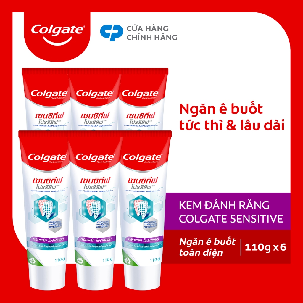 Bộ 6 Kem đánh răng Colgate ngăn ê buốt Sensitive Pro Relief cho răng nhạy cảm 110g