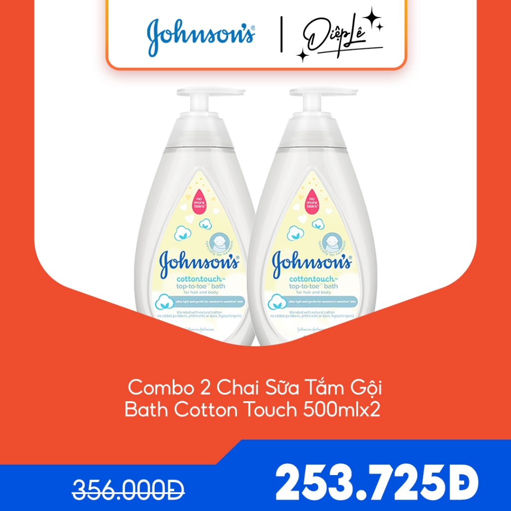 DIỆP LÊ x JOHNSON Combo 2 Chai Sữa Tắm Gội Toàn Thân Mềm Mịn Johnson Baby