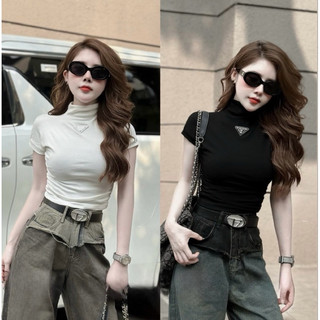 Áo thun nữ croptop cổ cao mùa đông mặc tết phối đồ cực đỉnh pa22