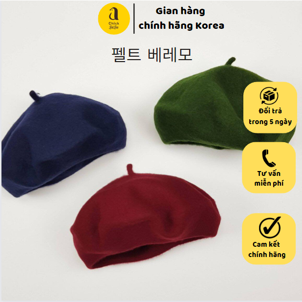 Mũ lồi dạ Made in Korea cho mẹ & bé từ 1-7y