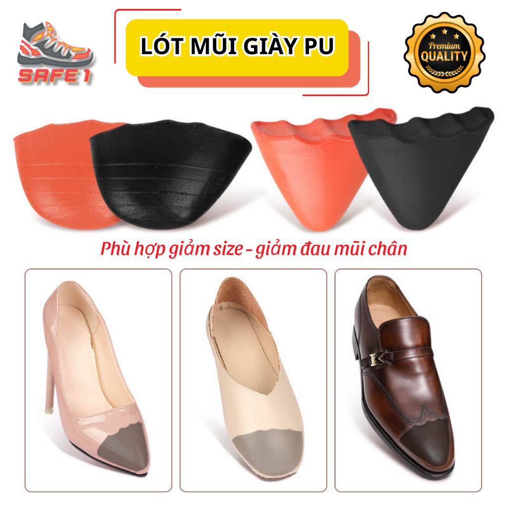 Lót mũi giày cao su PU chống rộng - giảm đau - chống trầy xước chân. Đệm mũi giày PU giảm size