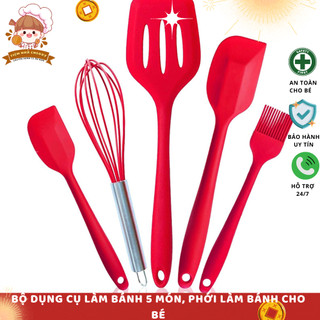 Bộ dụng cụ làm bánh 5 món, phới làm bánh cho bé