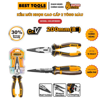Kìm mũi nhọn dài đa năng ingco hhlnp28200 thép cr-v 30% kềm dài 200mm cao cấp