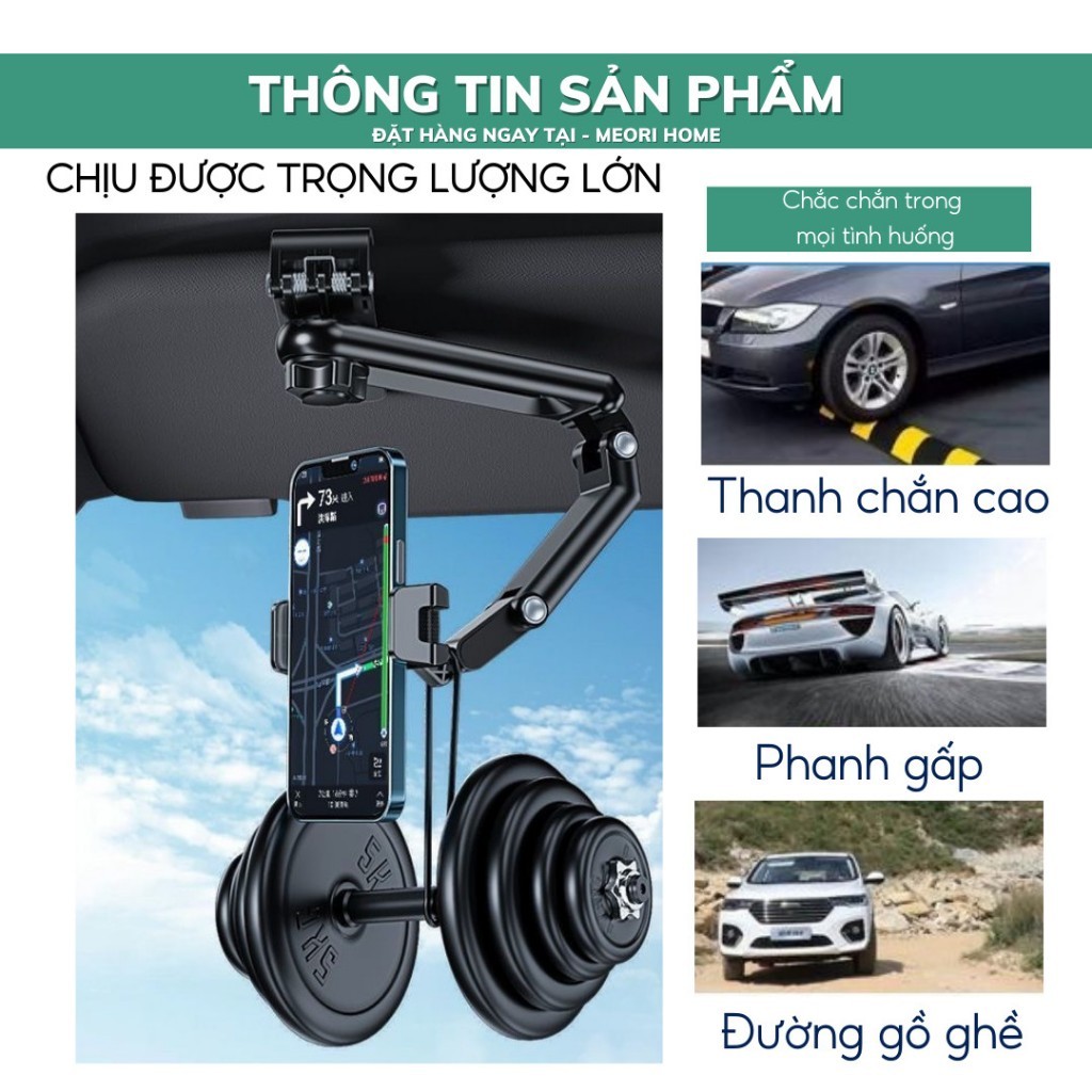 Giá đỡ điện thoại GD003 gắn tấm che nắng 360 độ cho xe hơi | BigBuy360 - bigbuy360.vn