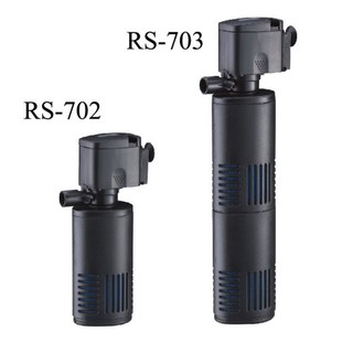 Máy lọc ống rs 702 – rs 703 tích hợp 3 trong 1 lọc nước, tạo ô xi, thổi luồng bể cá cảnh hồ cá