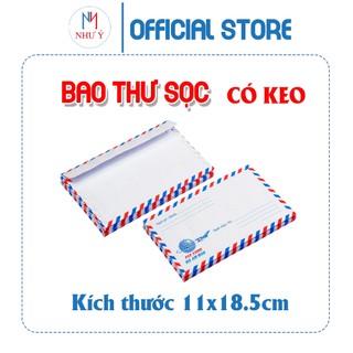 Bao thư sọc dán keo 11x18.5cm (Mẫu có thể thay đổi theo từng đợt)
