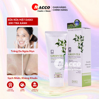 Sữa rửa mặt hàn quốc dabo 3in1 trà xanh 180ml trắng da ngừa mụn sạch nhờn