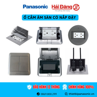 Ổ cắm âm sàn Panasonic - Ổ cắm âm sàn có lắp đậy, có đế âm, lắp 3 thiết bị
