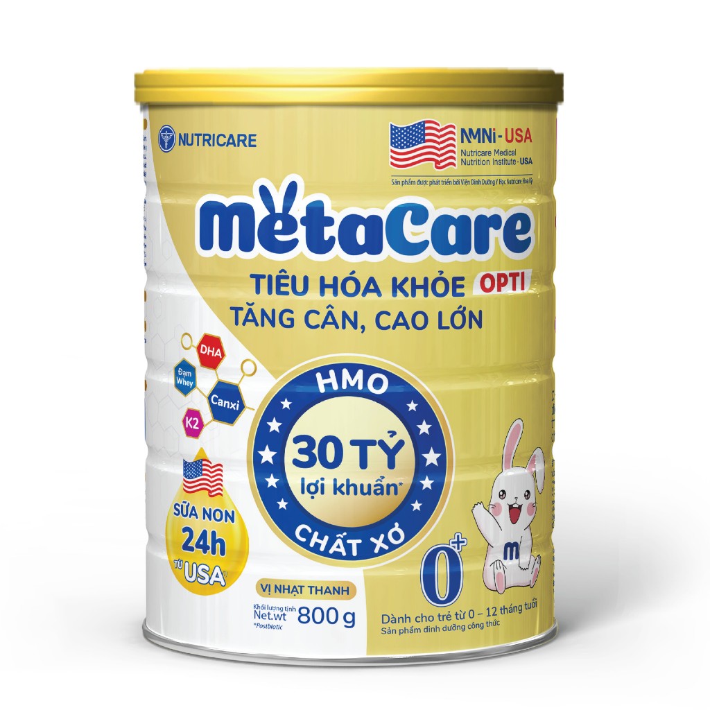 [Mẫu Mới] Sữa Bột Nutricare MetaCare Opti 0+, 1+, 2+  800g - Phát triển toàn diện cho trẻ