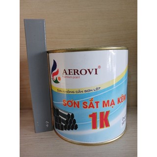 Sơn sắt mạ kẽm 1k aerovi - xám nhạt 602- lon 900gr