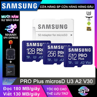 Thẻ nhớ samsung blue samsung pro plus microsdxc uhs-i u3 a2 v30 thẻ nhớ tốc độ cao micro sd