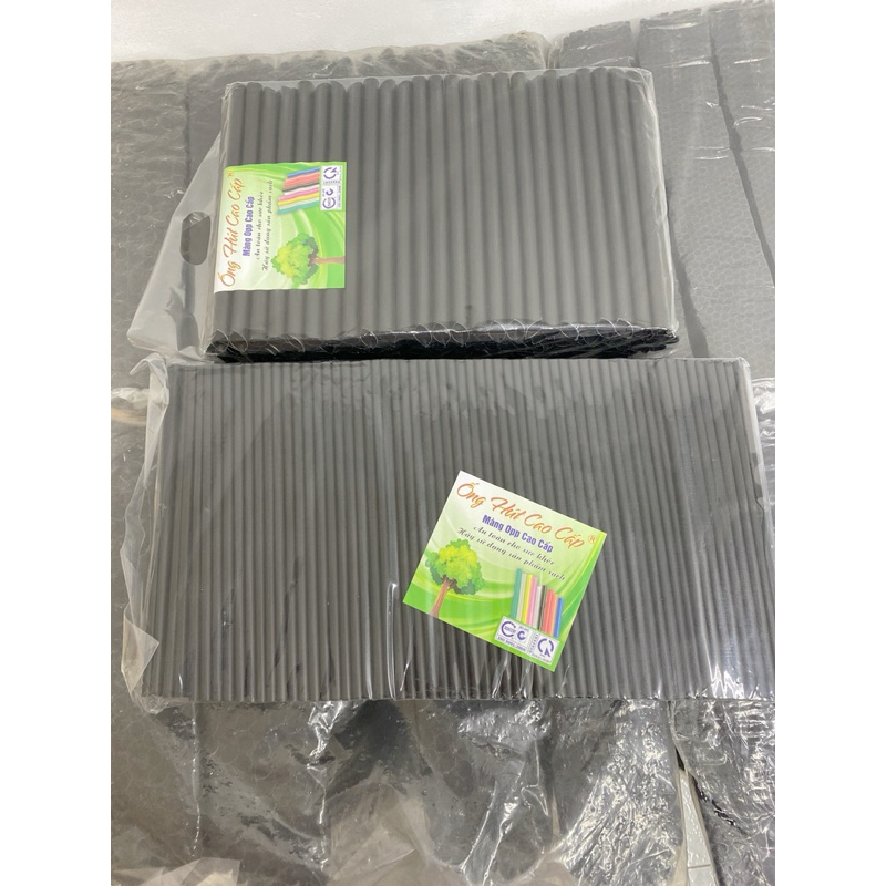 Ống hút nhựa đen phi 6 (bằng), phi 12 (nhọn) bịch 500gr