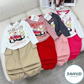 8-40kg sét đồ bé gái đồ bộ áo thun quần kaki túi hộp cho bé,có size đại chơi tết cao cấp giá rẻ