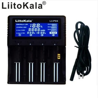 bộ sạc pin đa năng thông minh 4 khe  cao cấp có màn hình hiển thị thông tin trạng thái từng khe pin. bộ sạc tự ngắt