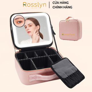 Túi đựng mỹ phẩm kèm gương đèn LED 22x26x12cm cao cấp Rosslyn Cosmetic GD835
