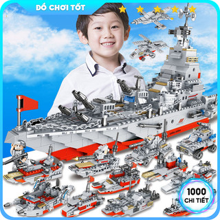 [1000 chi tiết] Bộ đồ chơi lắp ráp tàu chiến hạm hải quân, tàu chiến tuần tra hải quân cho bé trai