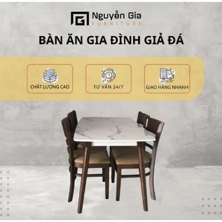 Bộ bàn ăn cabin 4 ghế giả mặt đá free ship nt hcm