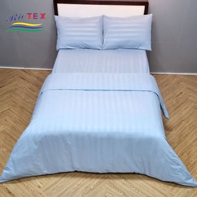 Bộ 3 món ga gối nhiều kích thước màu sọc T200 RIOTEX Bền Đẹp cho nhà nghỉ, khách sạn,..