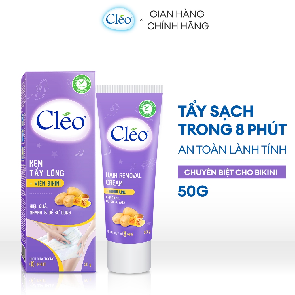 Kem tẩy lông Bikini Cléo, tẩy sạch nhanh, hiệu quả, an toàn không đau rát 50g