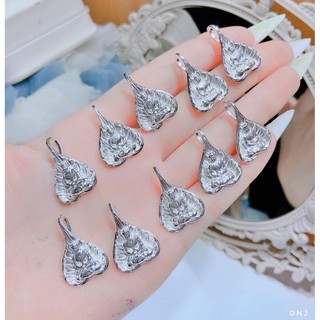 Mặt dây chuyền bạc hình lá bồ đề khắc phật an yên