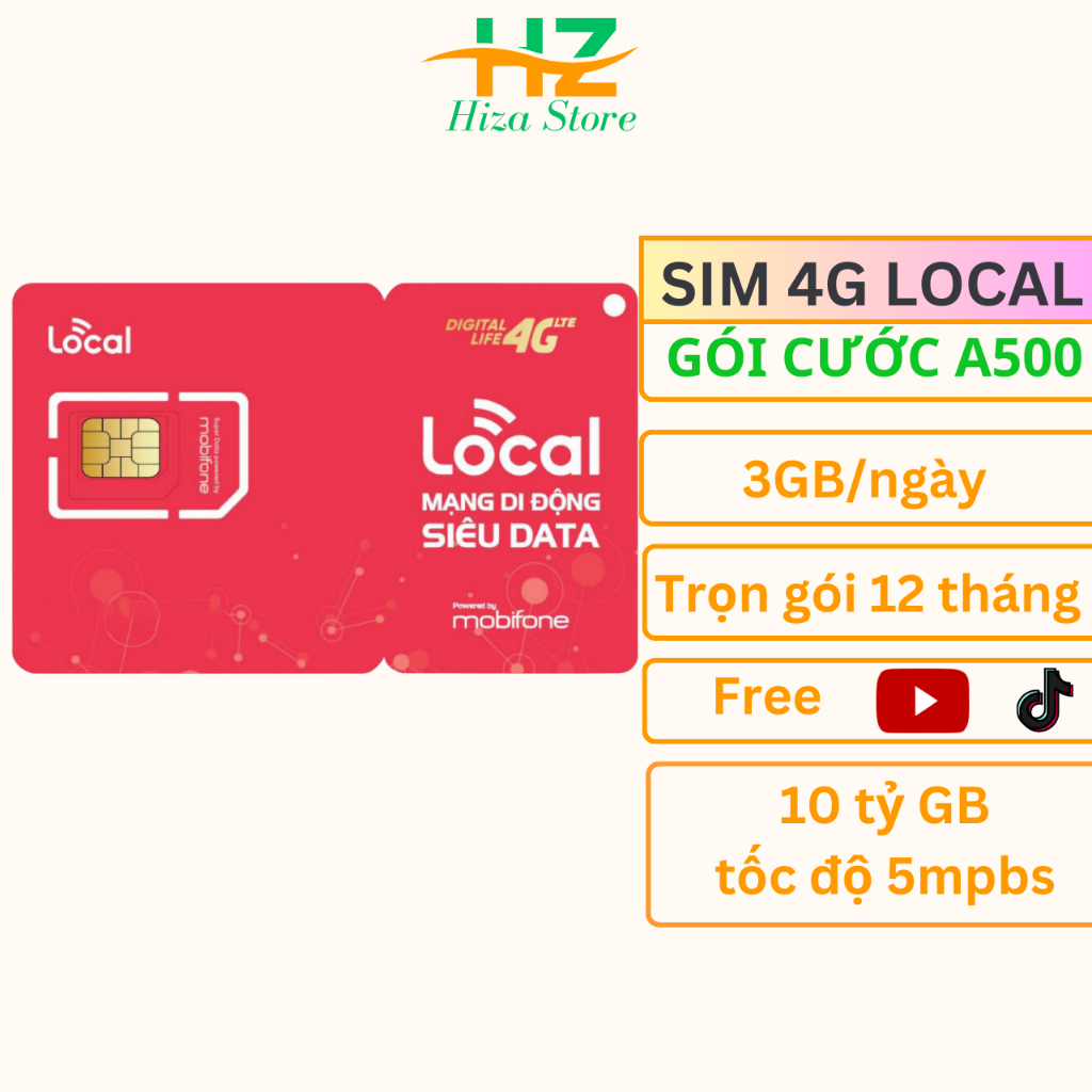 Sim 4G mobifone MDT150 sim 4G tốc độ cao và sim Local A500