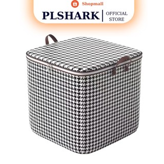 Túi đựng quần áo kẻ caro PLSHARK , Túi đựng chăn màn cỡ lớn có khóa tay xách đa năng - Túi đựng đồ gấp gọn chống nước