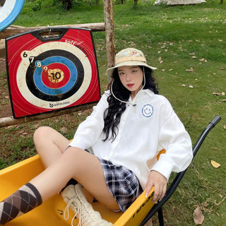 Áo sơ mi tay dài thêu REGODS form rộng unisex nam nữ vải kate chéo - Shirt ss1