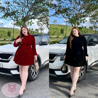 D11 Đầm nhung tay lông bigsize 60-100kg