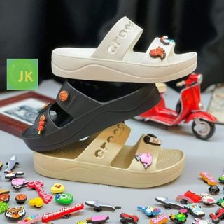 Dép lê cross Baya Platform Sandal Đế Cao 3.5cm,chuẩn xịn ,Tặng 14 Stickes