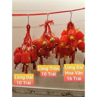 Dây đèn LED đèn lồng đỏ trang trí dài 5m loại 16 quả Trụ, 16 quả tròn trang trí ngày tết