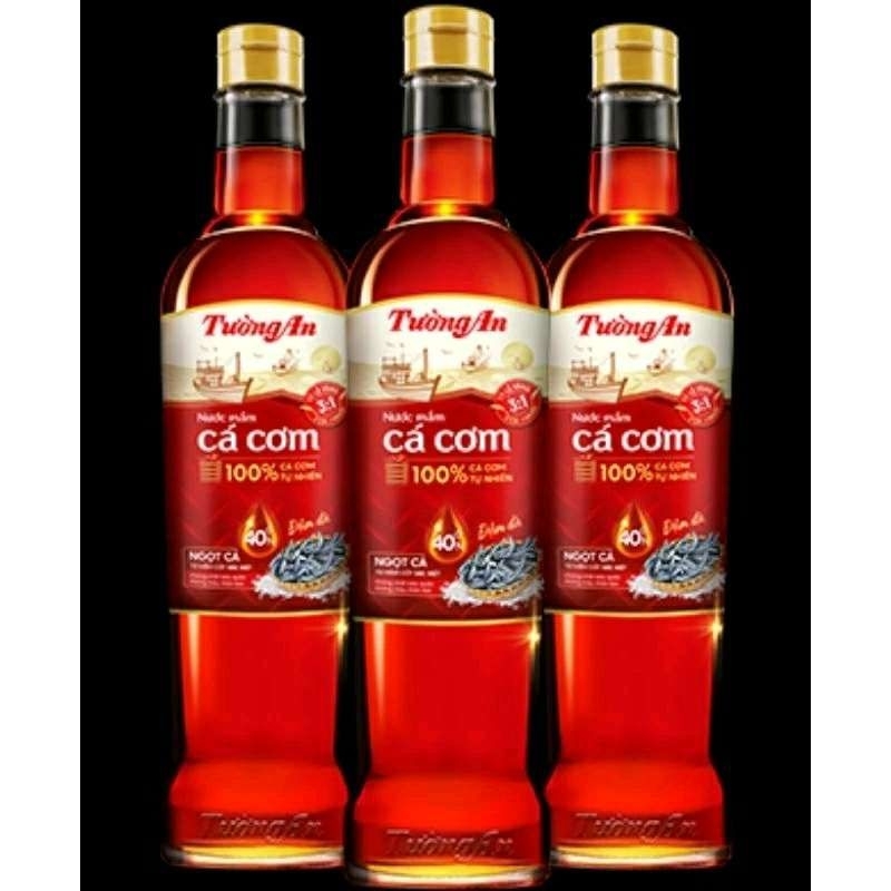 NƯỚC MẮM CÁ CƠM TƯỜNG AN - DÒNG CAO ĐẠM CAO CẤP - CHAI THỦY TINH 500ML 40⁰ ĐẠM