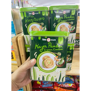Bánh quy hộp thiếc nhân dừa lá dứa nhập khẩu Thái Lan vị giòn tan hộp thiết 400g