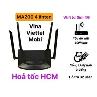 Phát wifi 4G cắm điện MA200 trang bị 4 ănten ngoài ( kiêm router wifi)