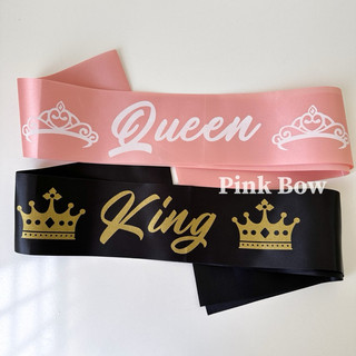 Sash Băng Đeo Chéo Quanh người chữ KING, QUEEN cho bữa tiệc prom cuối cấp, cuối khoá