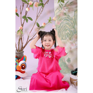 Áo Dài bé gái tường vy diện lễ tết. Một set kèm quần