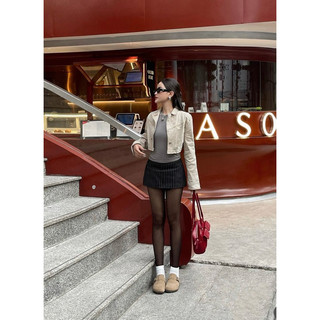 Chân váy mini skirt vải đen sọc - viola mini skirt - depass
