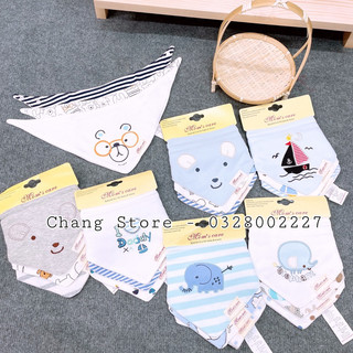 Bộ 3 Yếm Vải Tam Giác Cotton MomCare Cho Bé