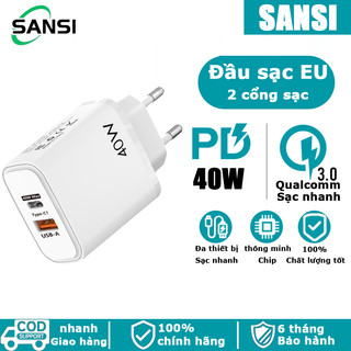 Củ sạc siêu nhanh hỗ trợ sạc nhanh QC 3.0 -Sạc nhanh PD40W